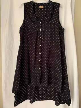 Tulip black w/ polka dots cotton sleeveless dress